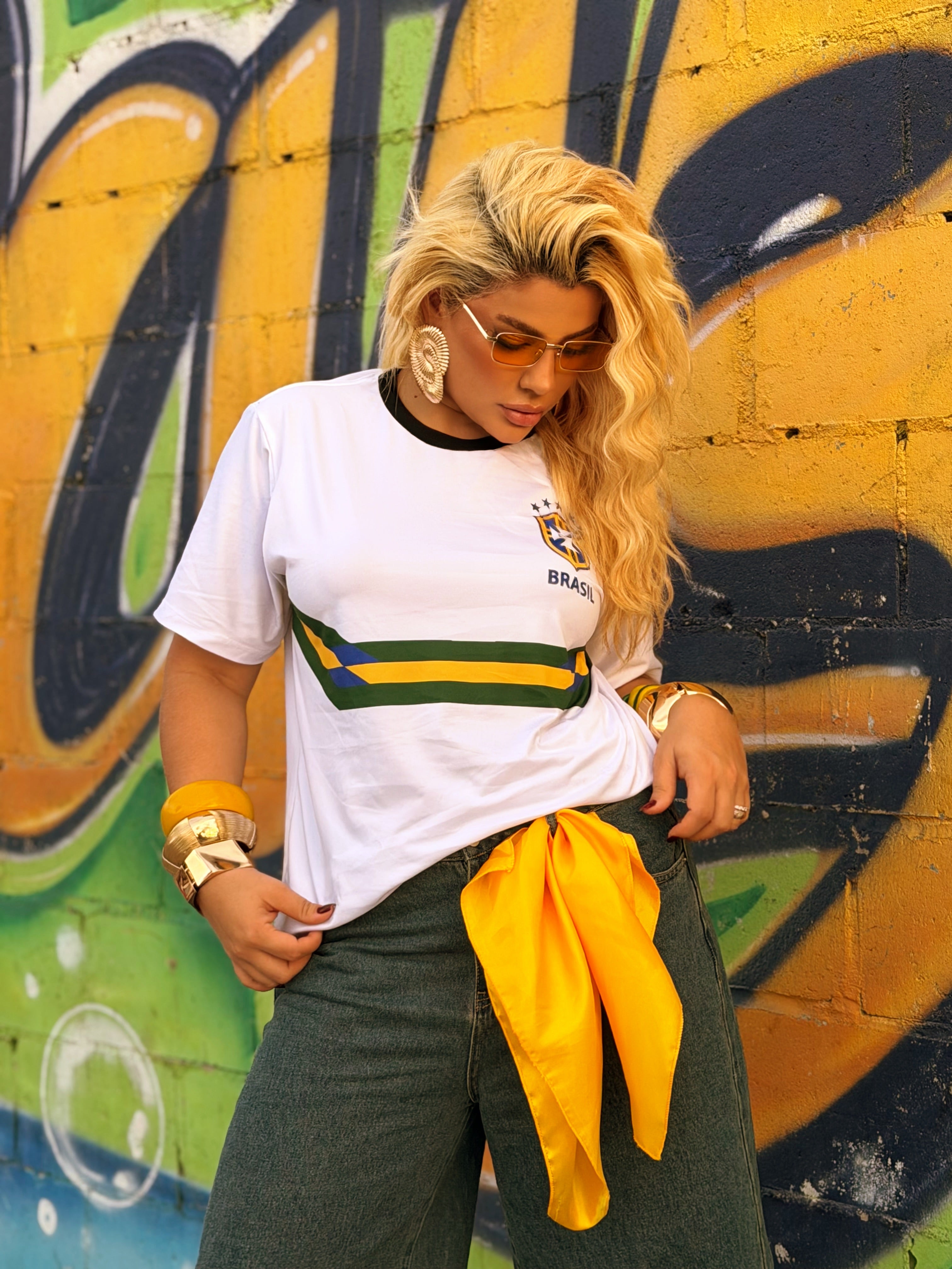 T Shirt suede branca