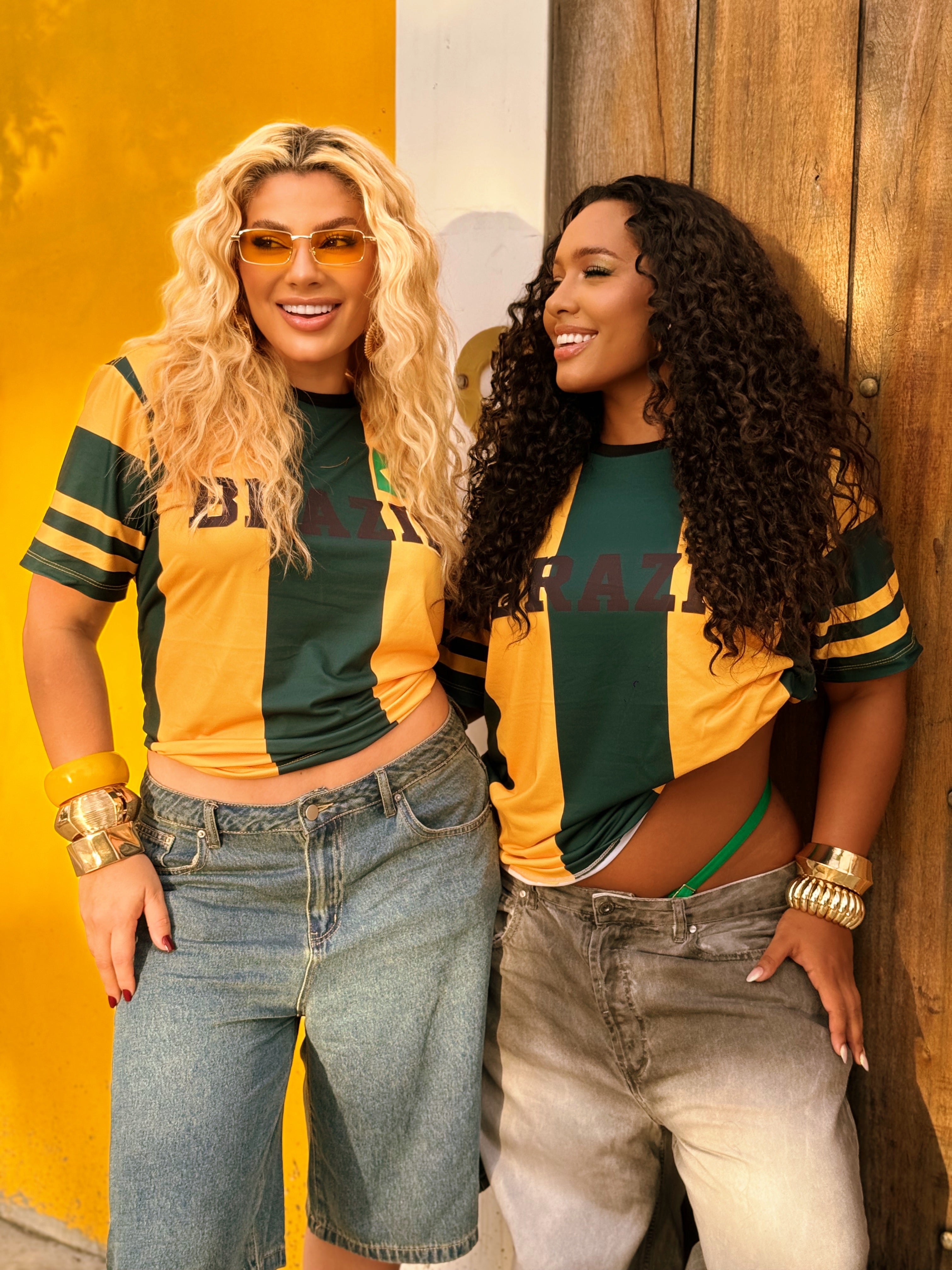 T Shirt Brasil suede amarela