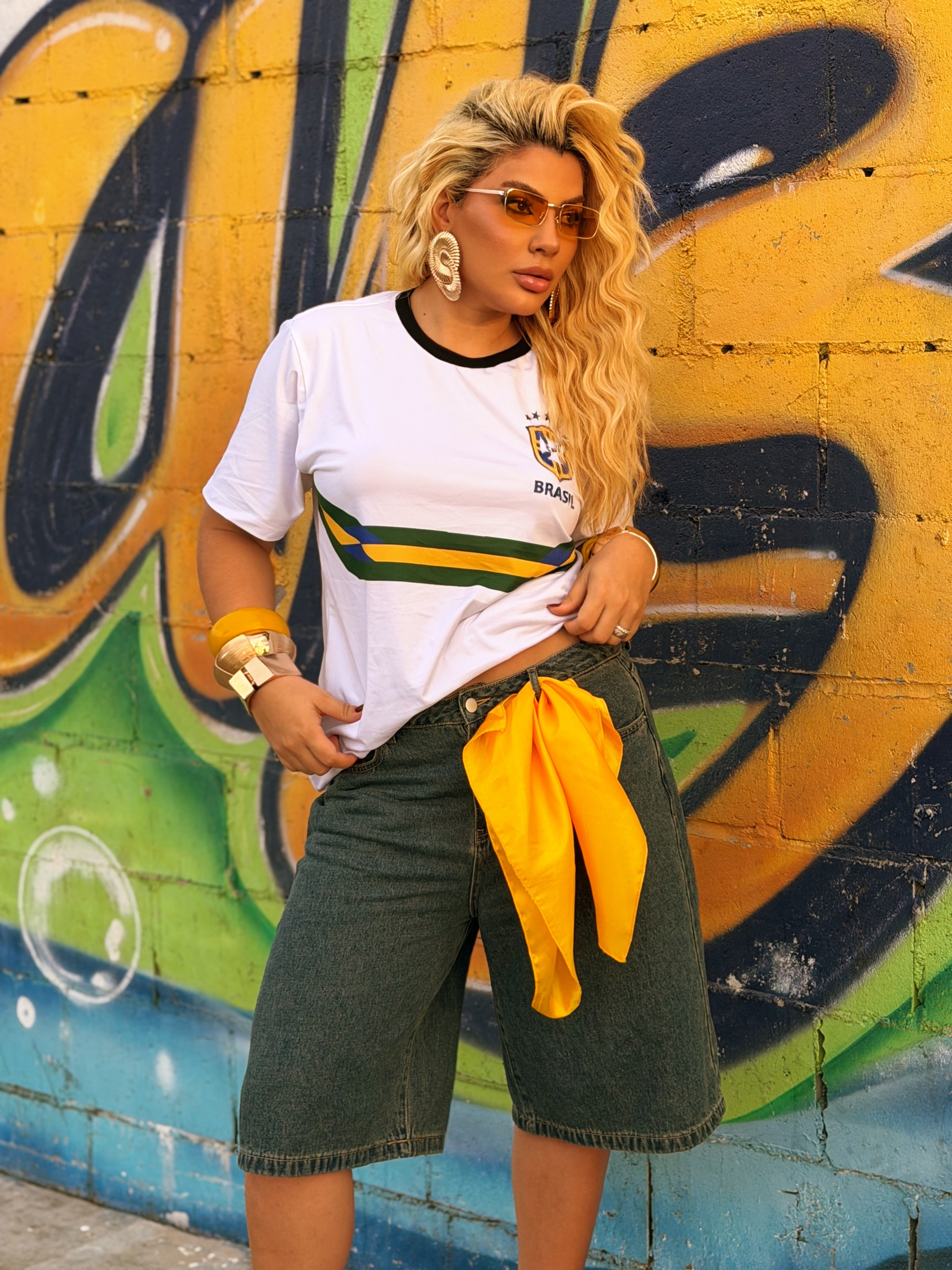 T Shirt suede branca