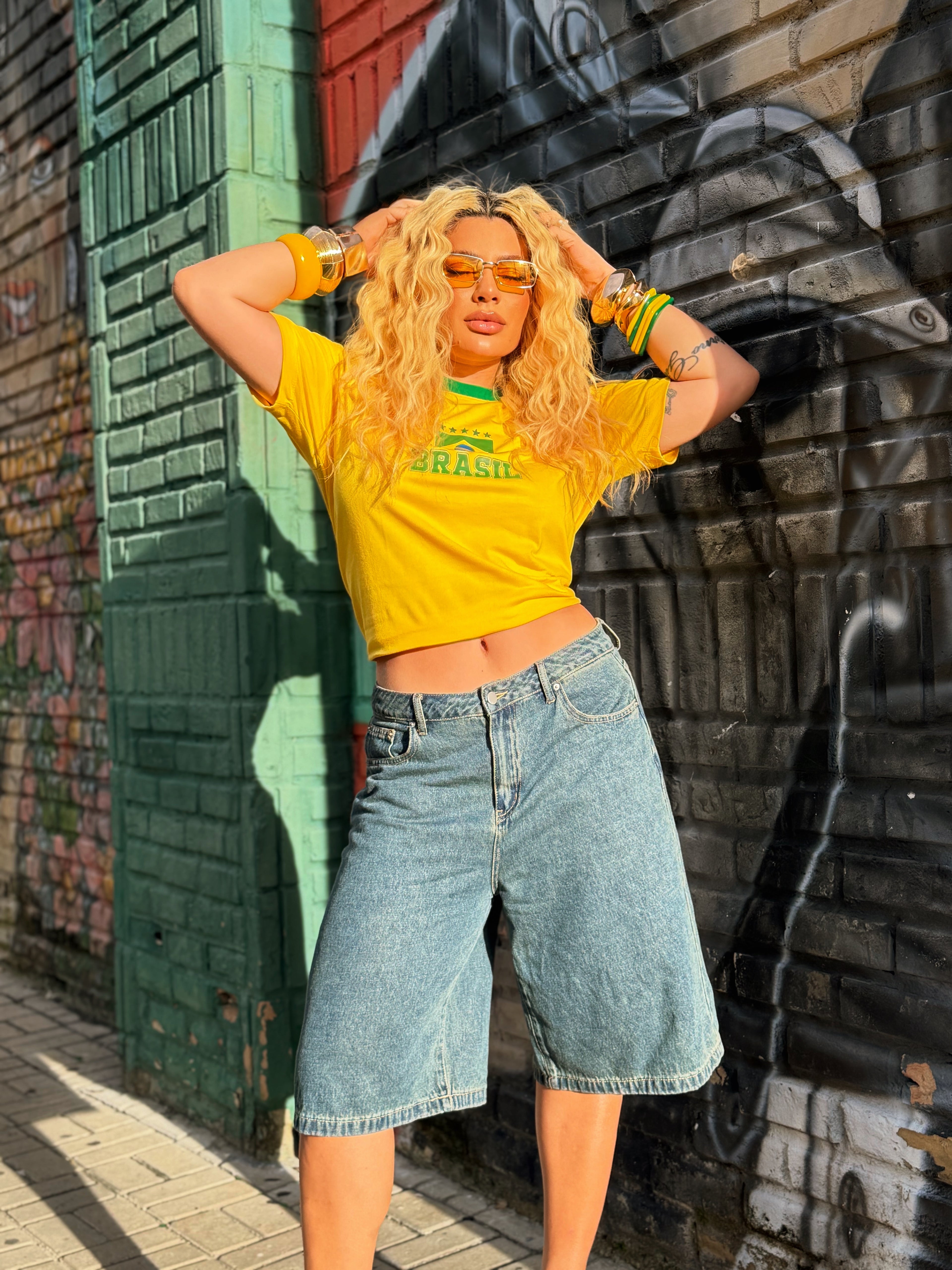 T Shirt Brasil amarela