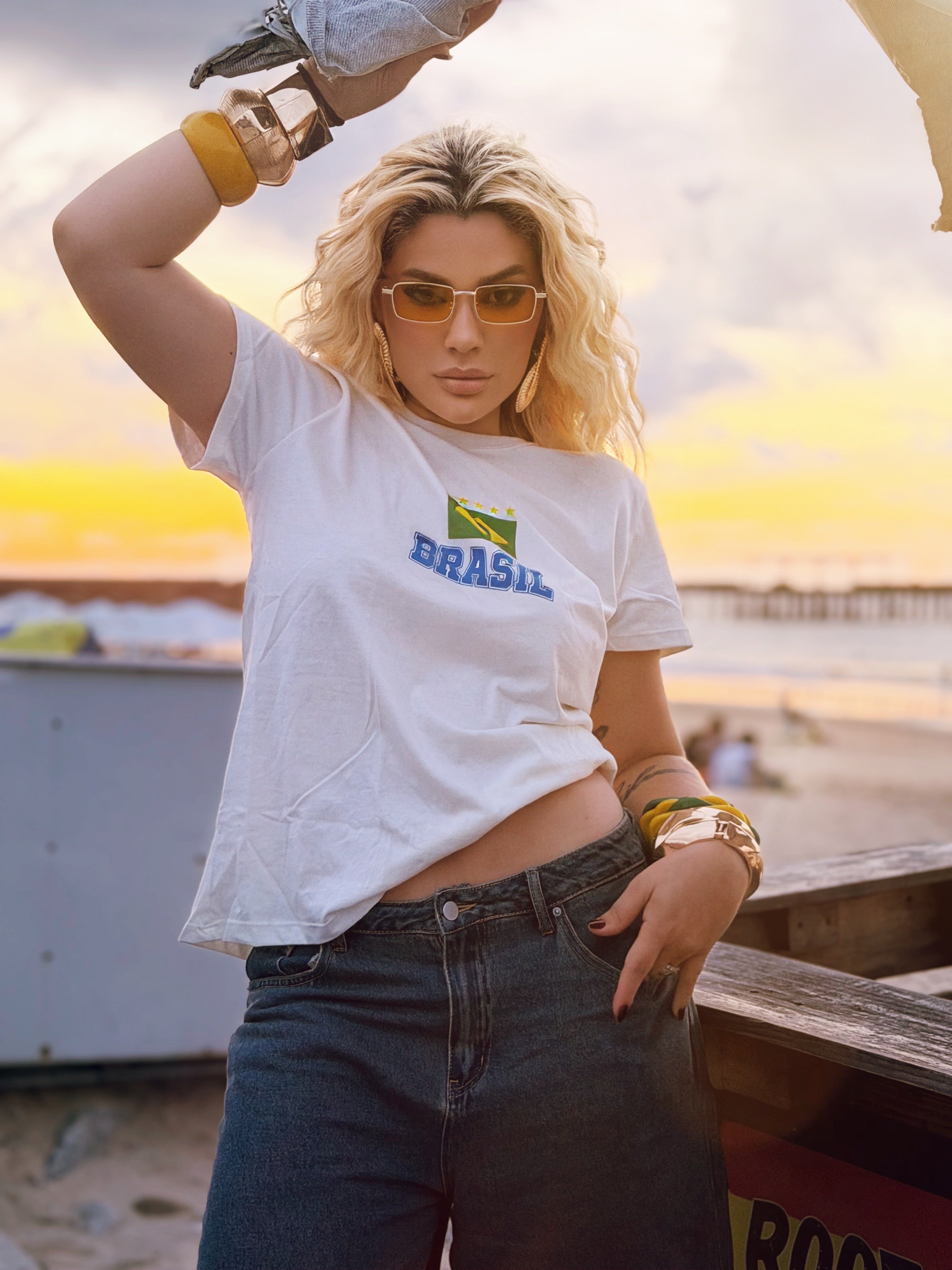 T Shirt Brasil branca