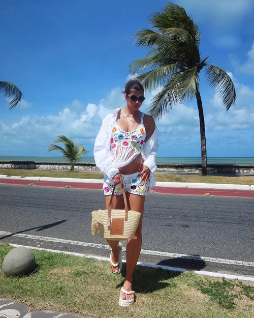 Blusa crochê charme